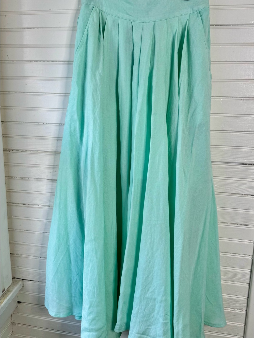 Mable Mint Green Full-Length Skirt w/pockets